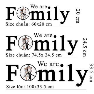 Đồng hồ decor treo tường Family, mặt đồng hồ in hình theo yêu cầu