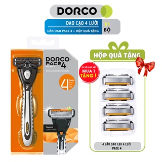 Dao cạo râu 4 lưỡi và Hộp quà tặng 4 đầu dao DORCO PACE 4