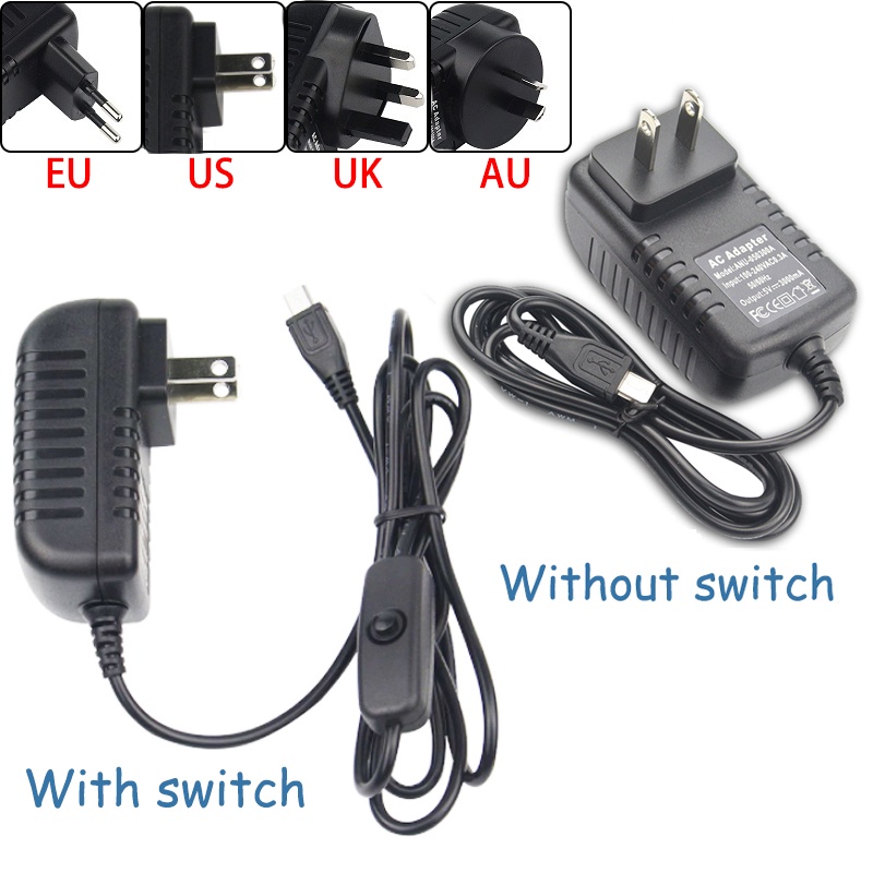 Bộ Nguồn 5v 3a Raspberry Pi 3 Model B + Cổng Micro Usb Cho Raspberry Pi 3 Model B + Plus