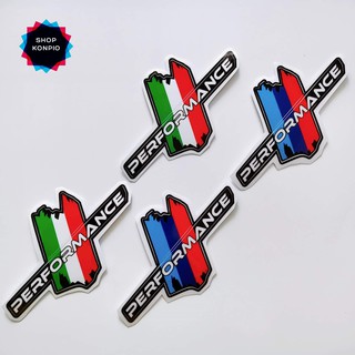 Cặp Tem Decal Cờ Italy Performance Chất Liệu PVC Cao Cấp Dán Xe, Nón Bảo Hiểm, Chống Thấm Nước, Chống Bay Màu