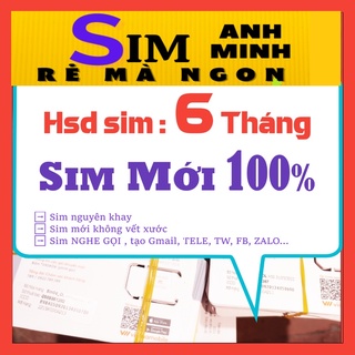 Sim Vietnammobile hạn siêu dài 6 tháng, nhận code tạo Shope,fb, zalo, gmail.