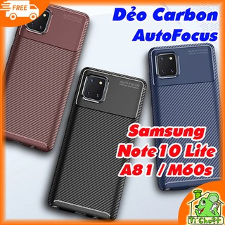 [Loại Tốt] Ốp Lưng Samsung Note 10 Lite, A81, M60s AutoFocus Vân 3D Carbon Chống Sốc