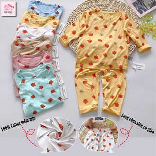 Đồ ngủ dài tay thu đông em bé trai bé gái gấu Pooh [Sale sale] bộ đồ thời trang trẻ em thu đông hàn PEEKABOO