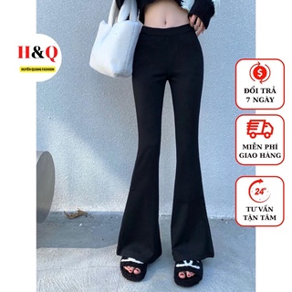 Quần Ống Loe Cạp Cao Legging Dáng Dài Nữ Tôn Dáng Co Giãn Học Sinh Công Sở Chất Dày Đẹp - Huyền Quang