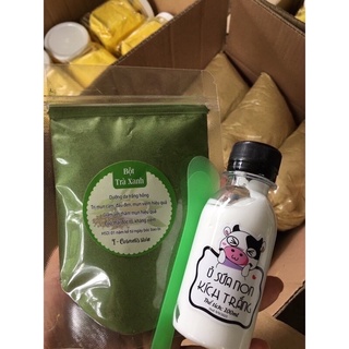 Combo trà xanh+Ủ trắng sữa non 80ml và que đắp mặt nạ