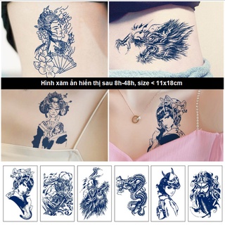Hình xăm ẩn - xăm dán cỡ trung hiển thị sau 8h-24h. Boss tatoo size <11x18cm