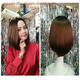 Tóc nguyên đầu nhuộm chân 2 mái