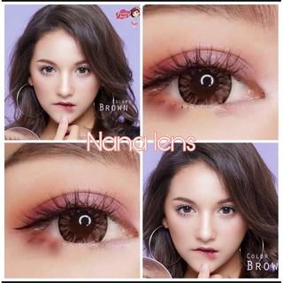 Lens nâu đen giãn tròng to tự nhiên 14.5mm (Dòng lens dùng 12 tháng) kèm khay đơn