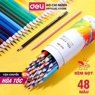 [Mã LIFEDELI1505 giảm 50K đơn 99K] Bút chì màu chuyên nghiệp dạng cốc Deli 24/36/48 màu - 68123/68124/68125