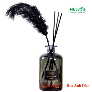 Bộ tinh dầu thơm phòng mùi hương Hoa Anh Đào gồm 1 chai tinh dầu to đùng 350ml + 1 bộ que mây khuếch tán màu đen