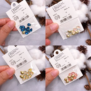 Túi 10 Viên Đá khối Nail Ngọc Hình Giọt Nước Chân Vàng Trang Trí Móng ANGELICA N.GN