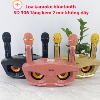 ⚡FREE SHIP⚡ Loa Bluetooth kèm micro hát karaoke Bluetooth SD 306 Không dây song ca bass chuẩn - BH 6 tháng