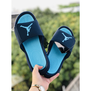 Dép jordan ♥️FREESHIP + Hộp♥️ dép bóng rổ quai ngang nam nữ màu xanh đen - mint