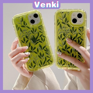Case For iPhone 14 Pro Max TPU Soft Jelly Airbag Case Green Leaves Clear Case Camera Protection Shockproof For iPhone 14 13 12 11 Plus Pro Max 7 Plus X XR