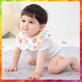 Yếm tròn xoay yếm dãi 360 cho bé chất liệu cotton mềm mịn thấm hút tốt nhiều màu sắc đáng yêu