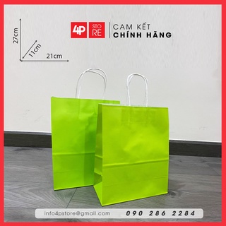10 TÚI GIẤY KRAFT XANH LÁ TƯƠI 21X27X11CM