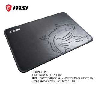 Bàn di chuột MSI Gaming Agility GD21 - Hàng Chính Hãng
