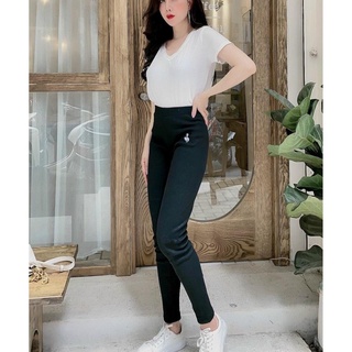 Bigsize  Quần legging len tăm thêu hình chuột mickey trên túi siêu hot mẫu mới thu đông 2020
