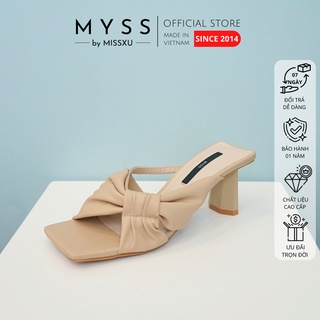 Giày guốc nữ nơ phối gót tứ giác 5cm thời trang MYSS - SU108