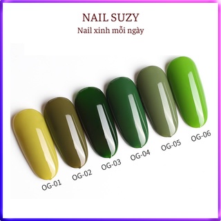 Sơn gel AS sơn nail Sơn móng tay gel dùng máy hơ gel tone xanh rêu xanh lá cây NAIL SUZY mã OG 15ml