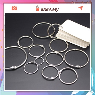 Khoen tròn inox Flashcard CREAMY đóng gáy sách, album, nhật kí - Khoen móc vòng còng đóng sổ, sổ tay KT140
