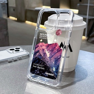 SANRIO Ốp Điện Thoại Cứng Trong Suốt Chống Sốc Họa Tiết Ngọn Núi Tuyết Cho iPhone 14 11 13 12 X XS Pro Max xr Mini xr