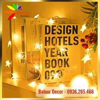 Dây đèn led hình ngôi sao màu vàng ấm trang trí