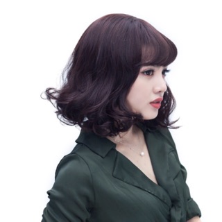 Tóc giả mái thưa vic xoăn ngắn 3038