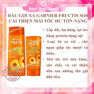 Dầu gội Xả Garnier Fructis SOS Cải thiện mái tóc hư tổn nặng