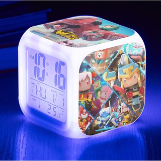 Đồng hồ LED báo thức Mini World Block Art (tặng kèm pin)