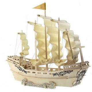 Đồ chơi lắp ráp gỗ 3D Mô hình Thuyền Nhà Minh