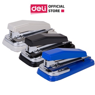 Dập Ghim Xoay Chiều Deli 25 Trang - 3 Góc Xoay Tiện Dụng - Đế Kim Loại Bọc Nhựa Chắc Chắn, Chống Trơn Trượt - E0414
