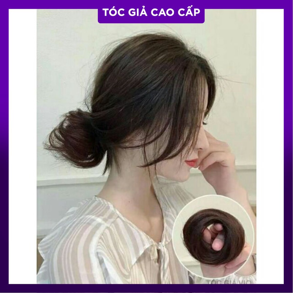 Tóc búi cột thẳng tóc giả