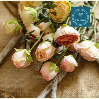 Cành hồng Lulian mô phỏng hồng khô trang trí sang trọng theo phong cách vintage