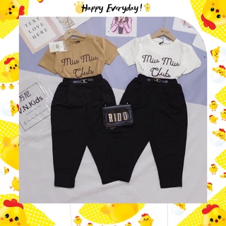 Quần áo bé gái áo thun quần âu bé gái size đại, 10-40kg, Bộ Miu Miu