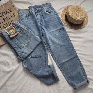 Quần slim baggy jeans rách sườn ver.3 form ulzzang kèm ảnh thật
