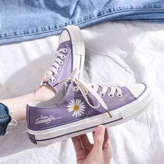 Giầy nữ sneaker thêu hoa cúc, Vải Dày , Nhẹ Thoáng Kh, Đế Cao Su Đúc, Chống Trơn Trượt