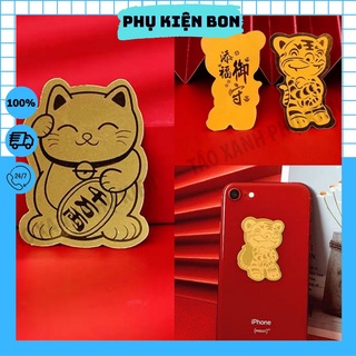 [HOT] Miếng Dán Hổ Mèo Thần Tài - Hổ Mèo May Mặn Mạ Vàng 24k