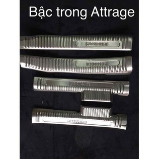 Bộ 8 Món Ốp Bậc Trong Ngoài xe Attrage, Mirage - mẫu inox Na No Smart Uy Tín Chất Lượng