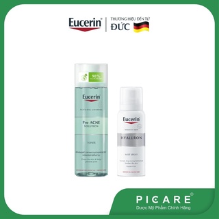 Combo Eucerin nước hoa hồng cho da mụn ProAcne Toner 200ml &amp; xịt khoáng cấp ẩm Hyaluron Mist Spray 50m - 88983 - 66858