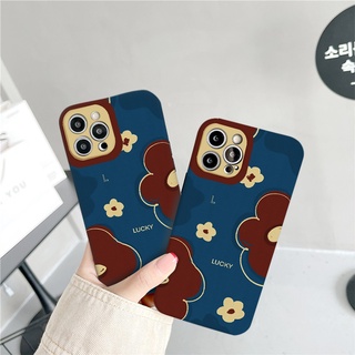 Ốp lưng iPhone XS Max vuông bảo vệ cam hoa Lucky ốp cho iphone 13 12 11 promax 6 6s 6plus 6splus 7 7plus 8 8plus