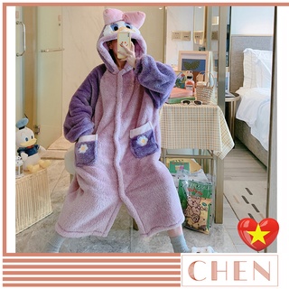 Áo choàng tắm người lớn lông cừu full lông trong ngoài mềm mại dày dặn V16