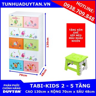 Tủ nhựa Duy Tân TABI-KIDS 2 Tặng Ghế xếp mèo Duy Tân màu ngẫu nhiên