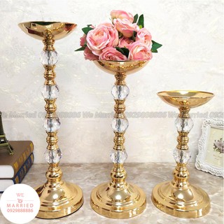 Chân Nến Bộ 3 Thân Đá CN002 (clip thật)