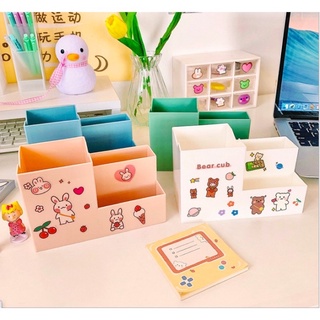 [ FREE SHIP] Ống đựng bút mini để bàn 4 ngăn tiện lợi