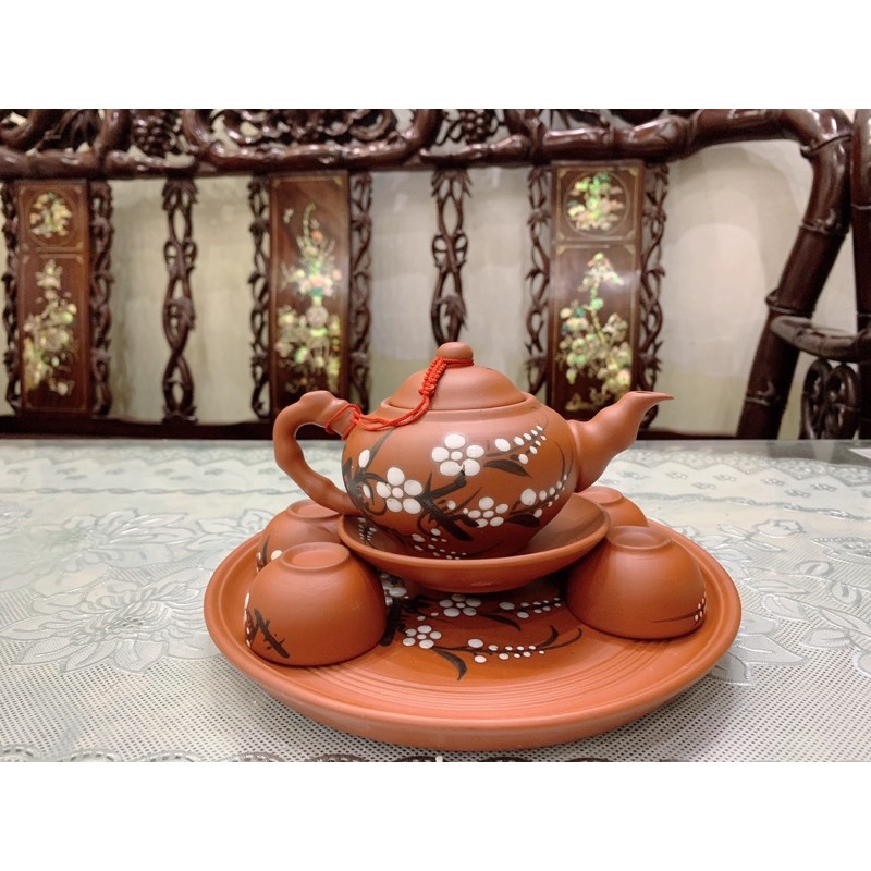 Bộ ấm chén gốm sứ Bát Tràng