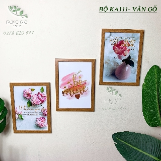 Khung ảnh treo tường trang trí bộ 3 khung kèm ảnh i hình cỡ 21x30 đẹp, ảnh thật