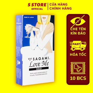 Bao Cao Su Sagami Love Me Gold – BCS Mỏng - Kiểu Truyền Thống - Hộp 10 Chiếc