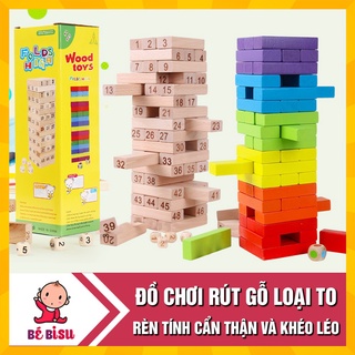 Bộ Rút gỗ LOẠI TO 48 thanh, rèn luyện tính khéo léo cho bé