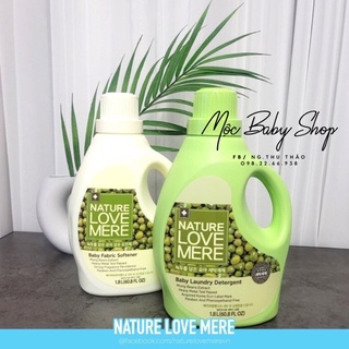 NƯỚC GIẶT/XẢ QUẦN ÁO TRẺ EM NATURE LOVE MERE HƯƠNG HẠT ĐẬU MUNG 1800ml/1300ml